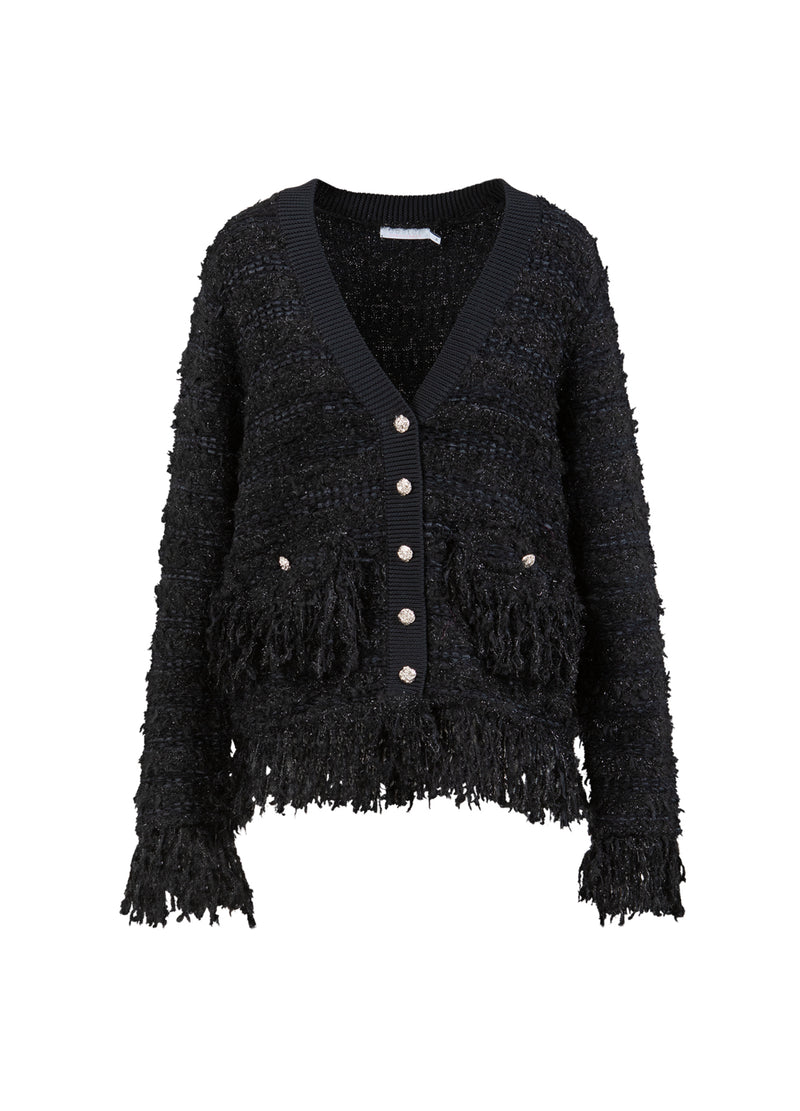 Coster Copenhagen BOUCLE STRIK CARDIGAN Knitwear Black - 100