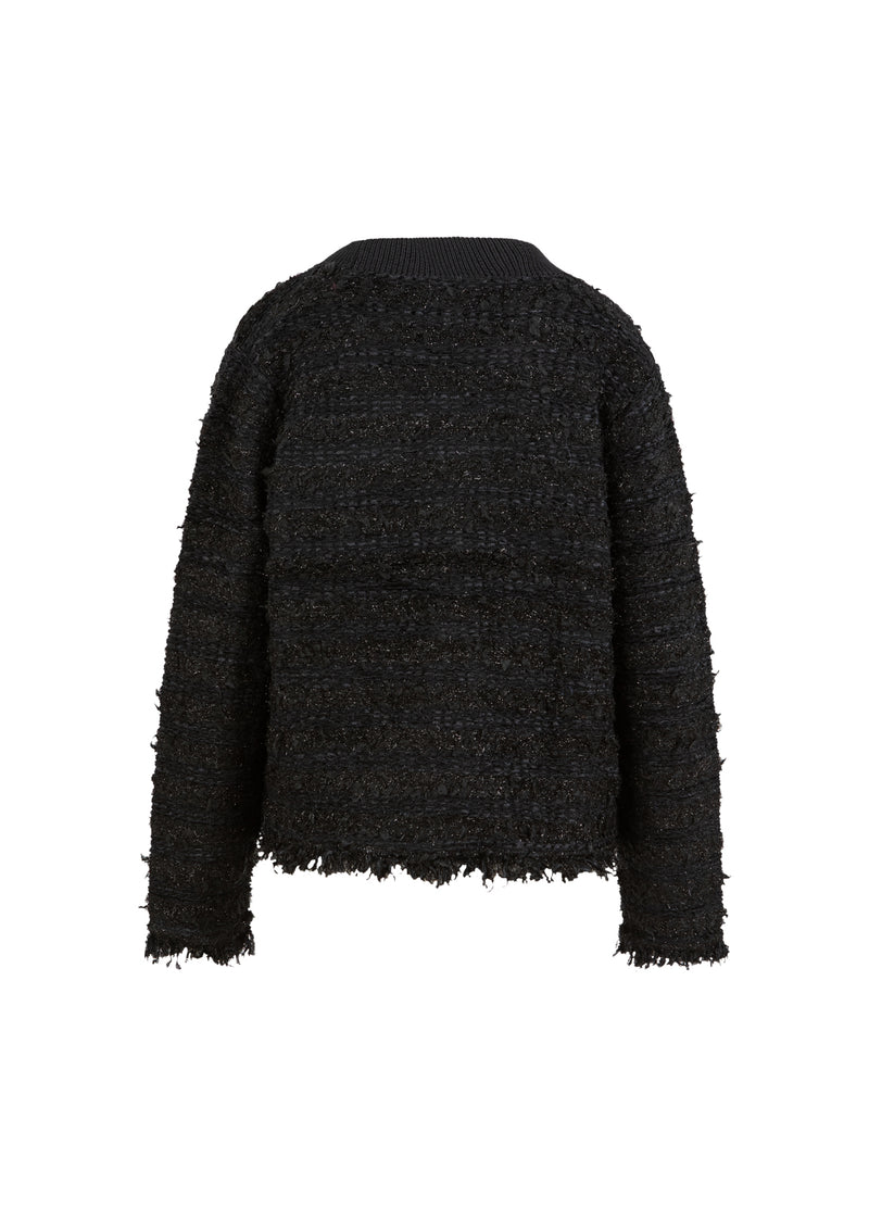 Coster Copenhagen BOUCLE STRIK CARDIGAN Knitwear Black - 100