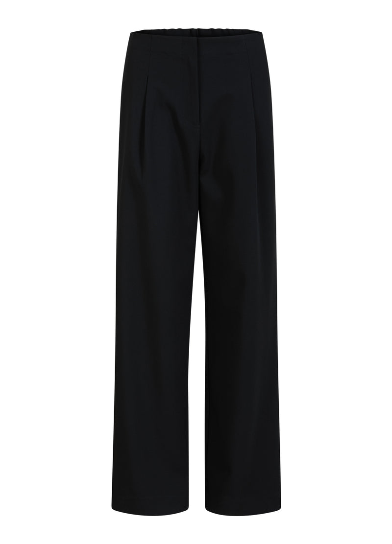 Coster Copenhagen  BREDE SUIT BUKSER - SILLE PASFORM Pants Black - 100