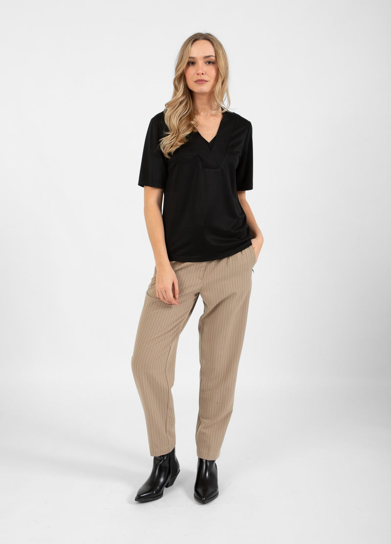 Coster Copenhagen  BUKSER - STELLA PASFORM Pants Sand white stripe - 993