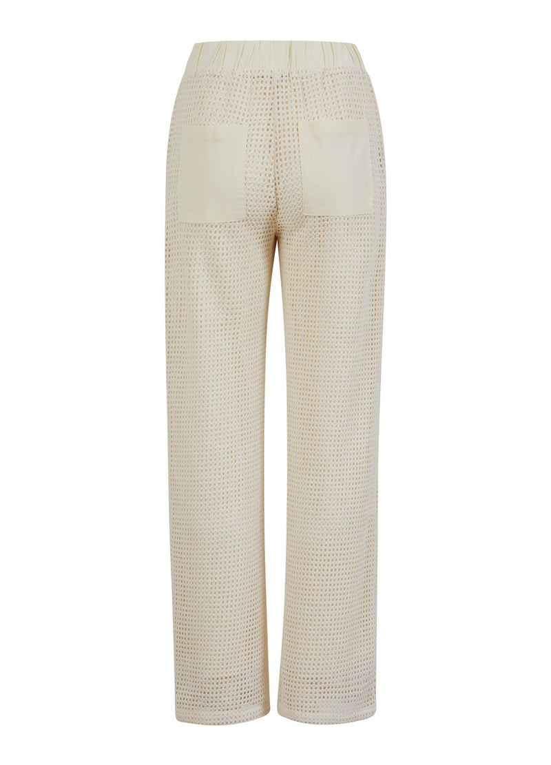 Coster Copenhagen BUKSER I MESH - SILLE PASFORM Pants Creme - 241