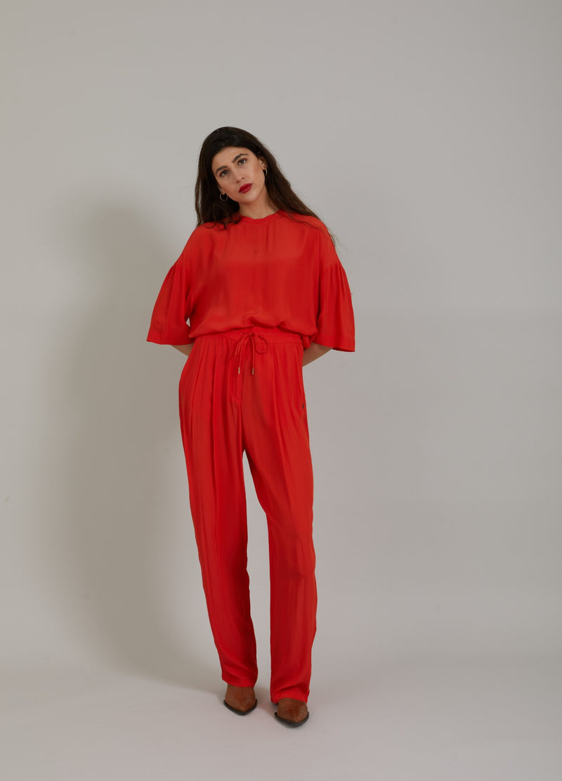 Coster Copenhagen BUKSER M. PRESSEFOLDER - STELLA FIT Pants Lipstick red - 698