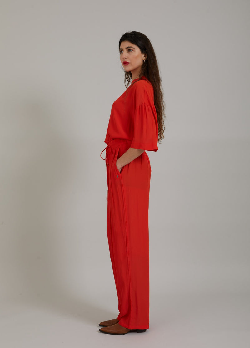 Coster Copenhagen BUKSER M. PRESSEFOLDER - STELLA FIT Pants Lipstick red - 698