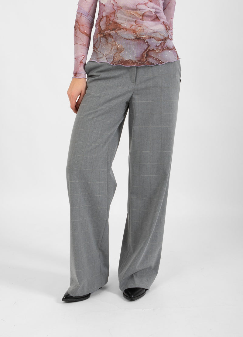 Coster Copenhagen  BUKSER MED BREDE BEN - PETRA PASFORM Pants Light grey check - 160