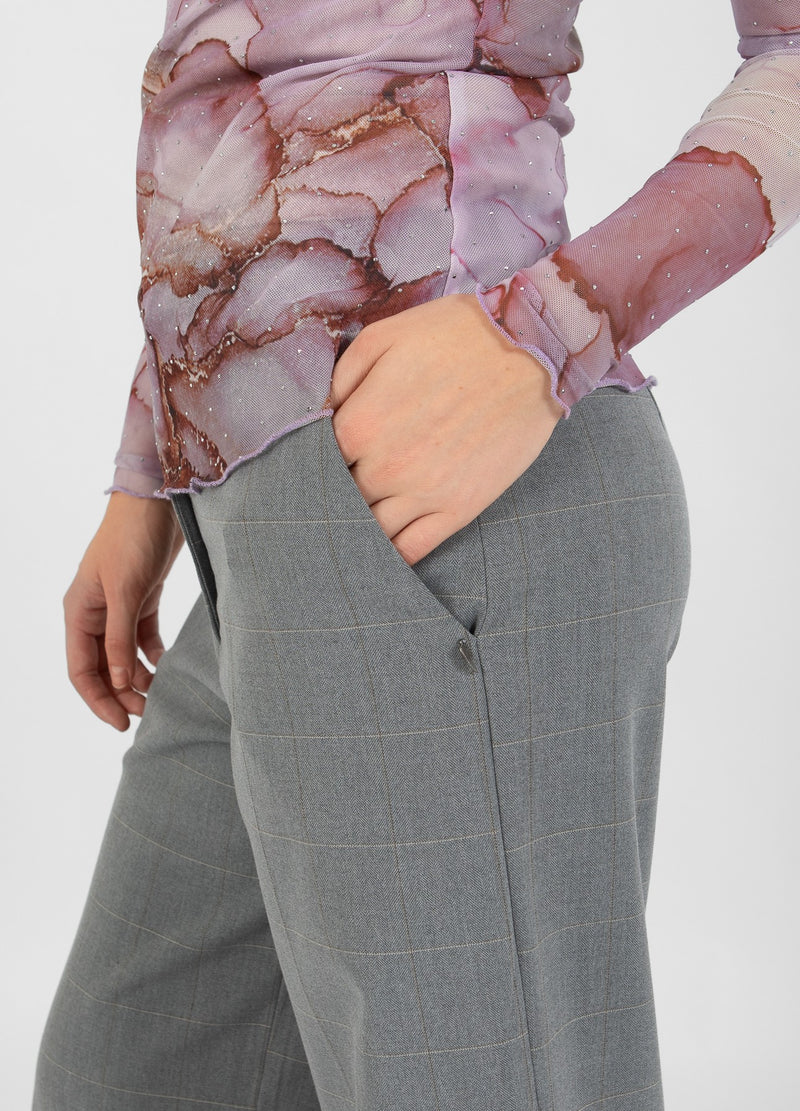 Coster Copenhagen  BUKSER MED BREDE BEN - PETRA PASFORM Pants Light grey check - 160