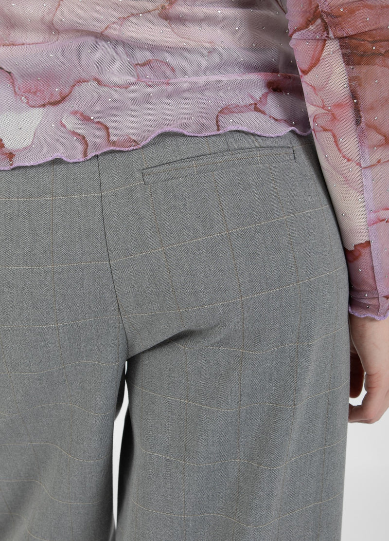 Coster Copenhagen  BUKSER MED BREDE BEN - PETRA PASFORM Pants Light grey check - 160
