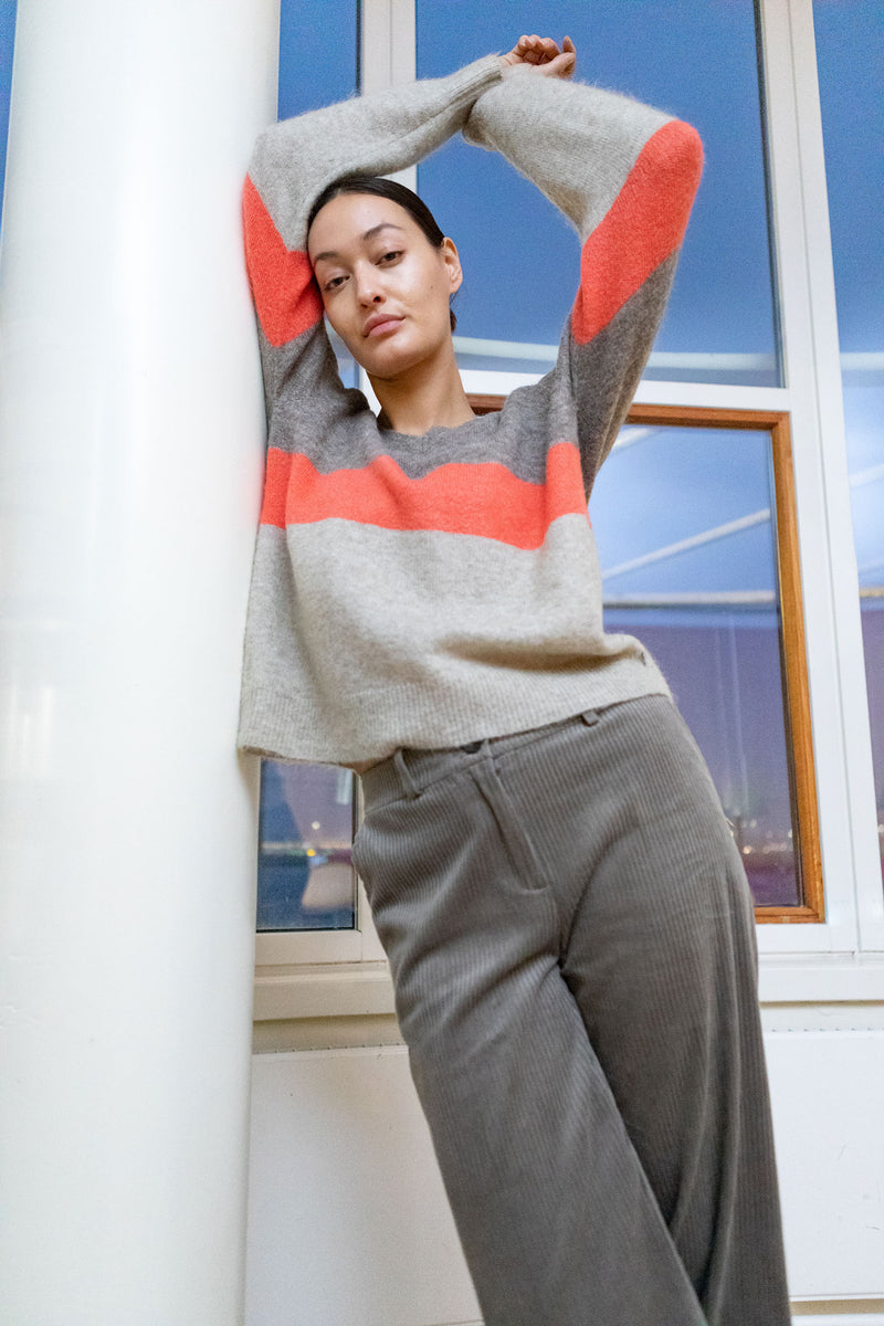 Coster Copenhagen  BUKSER MED BREDE BEN - PETRA PASFORM Pants Light grey check - 160
