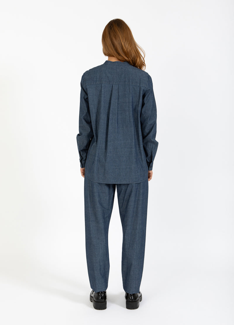 Coster Copenhagen BUKSER MED ELASTISK TALJE - SILLE FIT Pants Medium blue denim - 545
