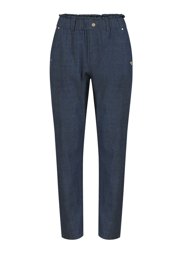 Coster Copenhagen BUKSER MED ELASTISK TALJE - SILLE FIT Pants Medium blue denim - 545