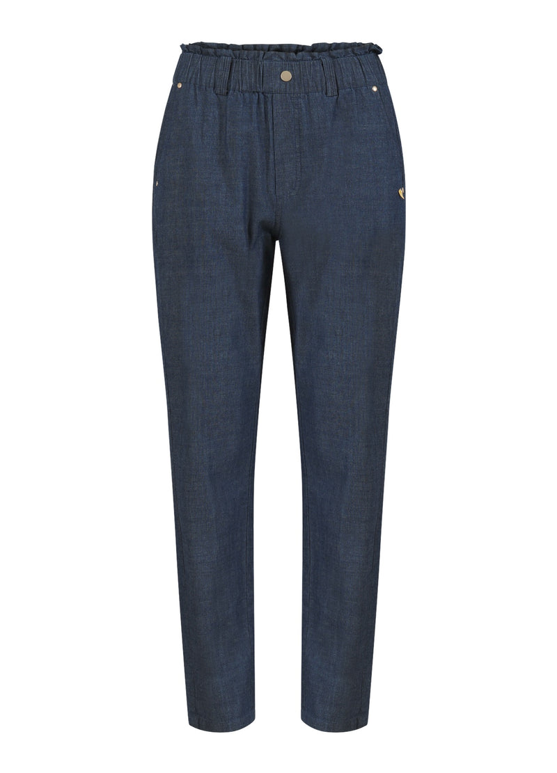 Coster Copenhagen BUKSER MED ELASTISK TALJE - SILLE FIT Pants Medium blue denim - 545
