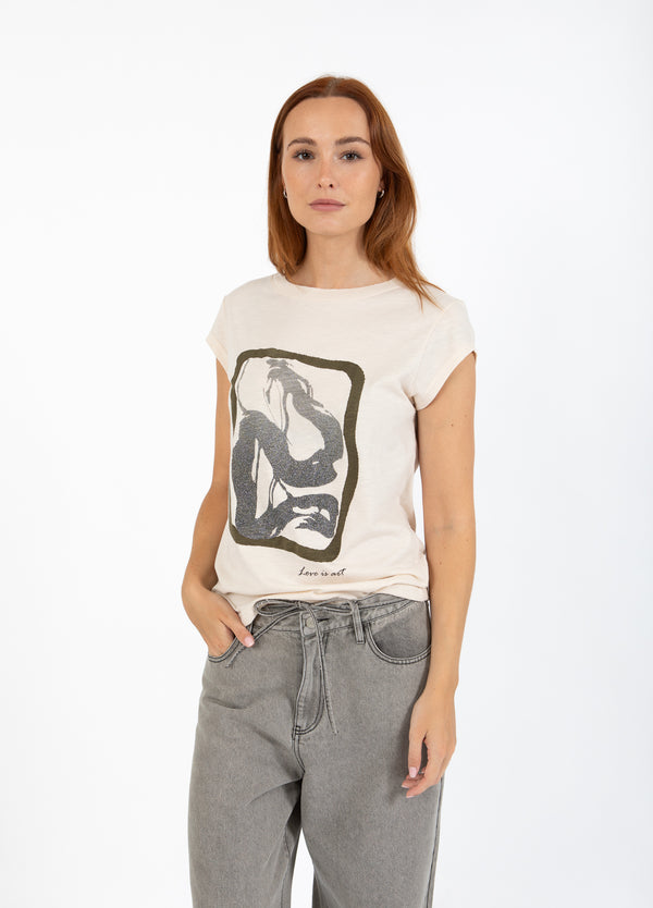 CC Heart CC HEART ART T-SHIRT - KORT ÆRME T-Shirt Creme - 241