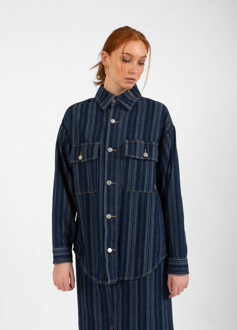 CC Heart CC HEART ALAIA DENIM JAKKE Outerwear Dark blue stripe denim - 512