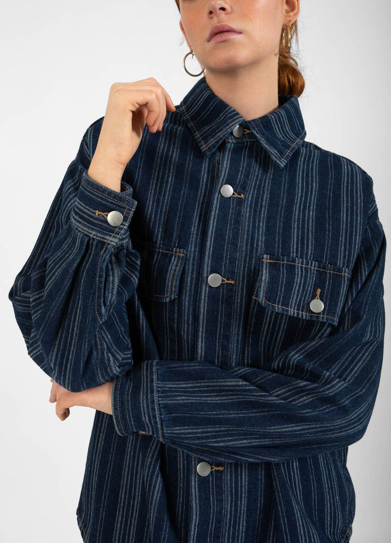 CC Heart CC HEART ALAIA DENIM JAKKE Outerwear Dark blue stripe denim - 512
