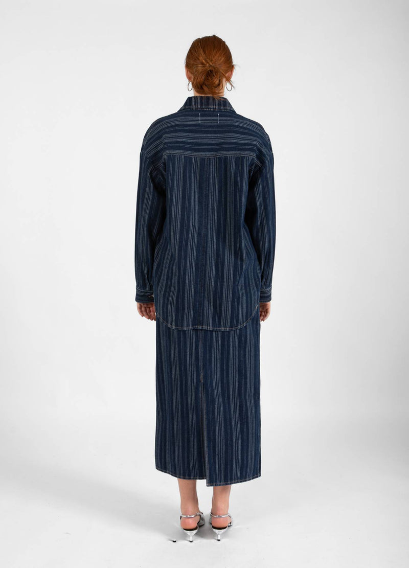 CC Heart CC HEART ALAIA DENIM JAKKE Outerwear Dark blue stripe denim - 512