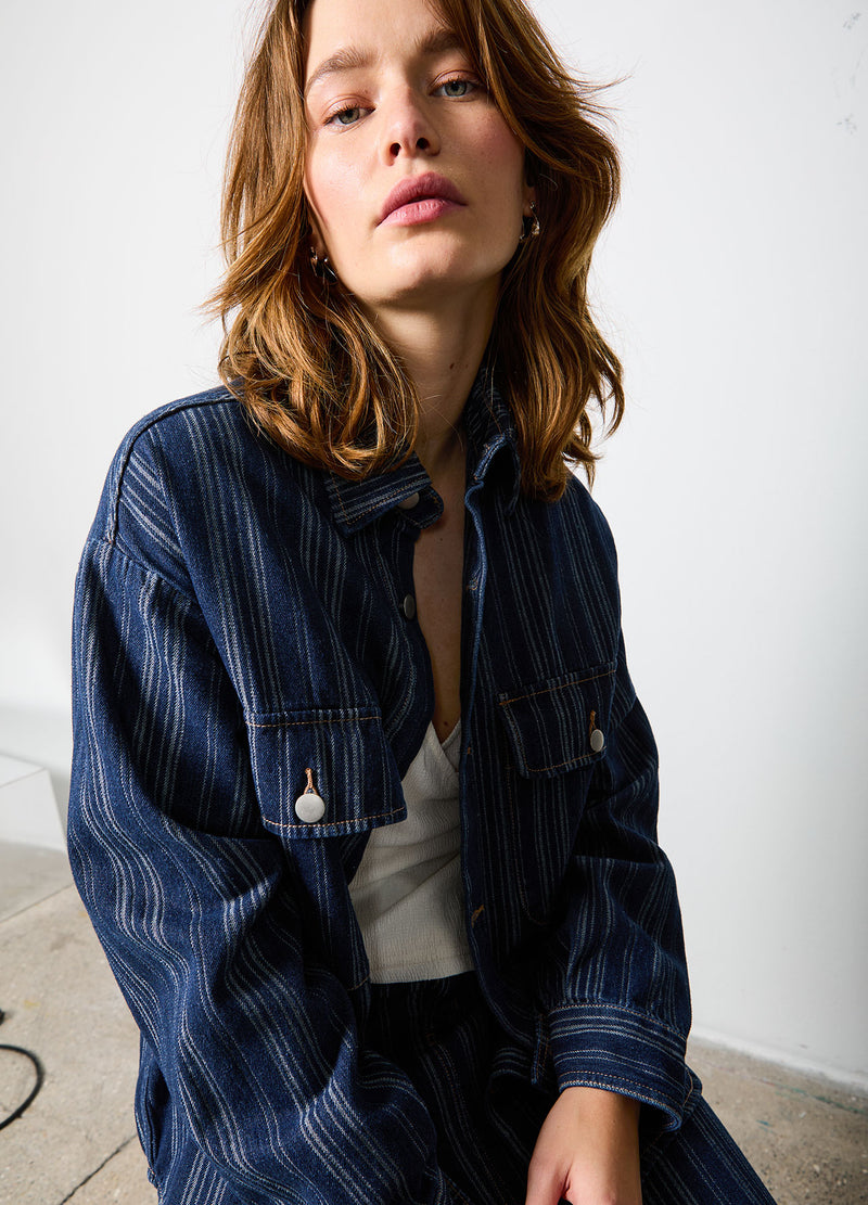 CC Heart CC HEART ALAIA DENIM JAKKE Outerwear Dark blue stripe denim - 512