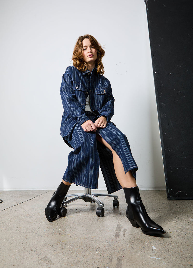 CC Heart CC HEART ALAIA DENIM JAKKE Outerwear Dark blue stripe denim - 512