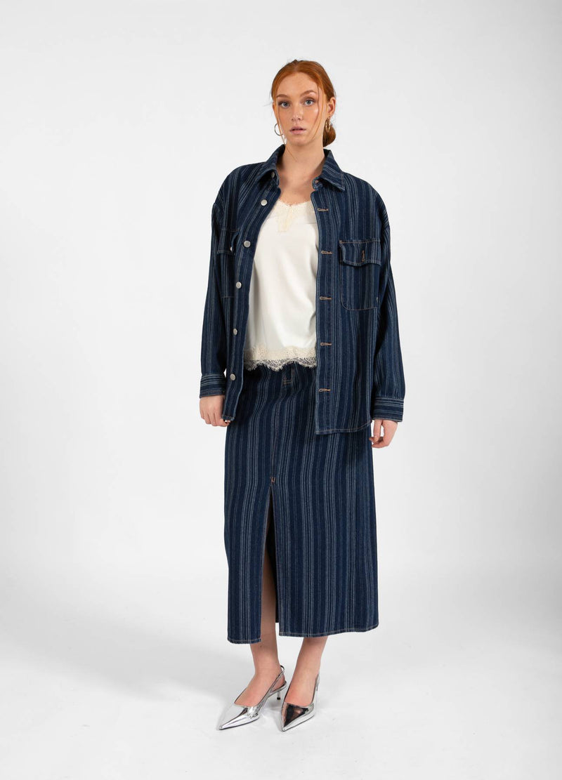 CC Heart CC HEART ALAIA DENIM JAKKE Outerwear Dark blue stripe denim - 512