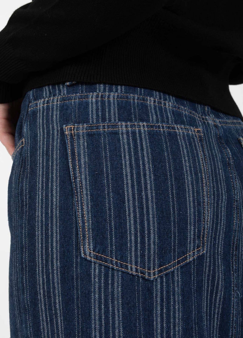 CC Heart CC HEART ALAIA LANG NEDERDEL Skirt Dark blue stripe denim - 512