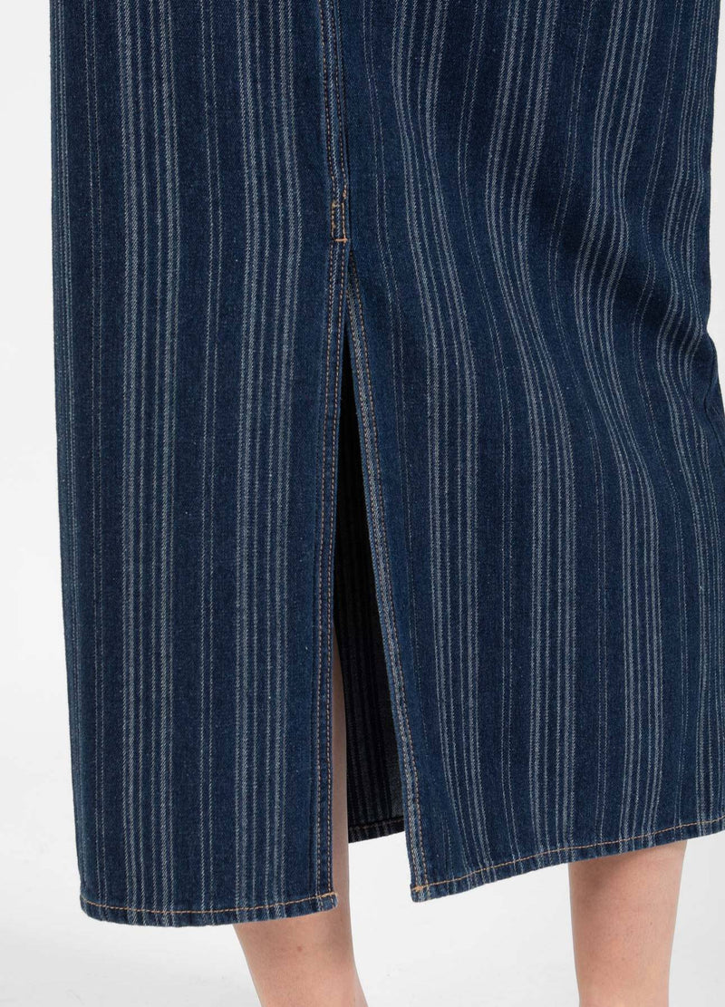CC Heart CC HEART ALAIA LANG NEDERDEL Skirt Dark blue stripe denim - 512
