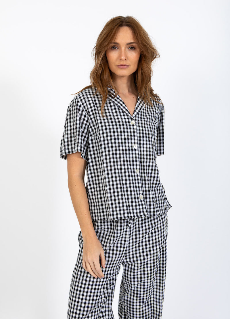 CC Heart CC HEART ALENA KORTÆRMET SKJORTE Shirt/Blouse Black/white check - 146