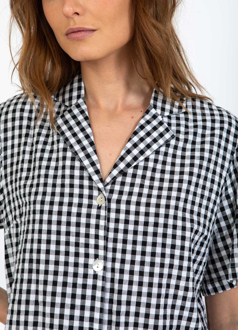CC Heart CC HEART ALENA KORTÆRMET SKJORTE Shirt/Blouse Black/white check - 146
