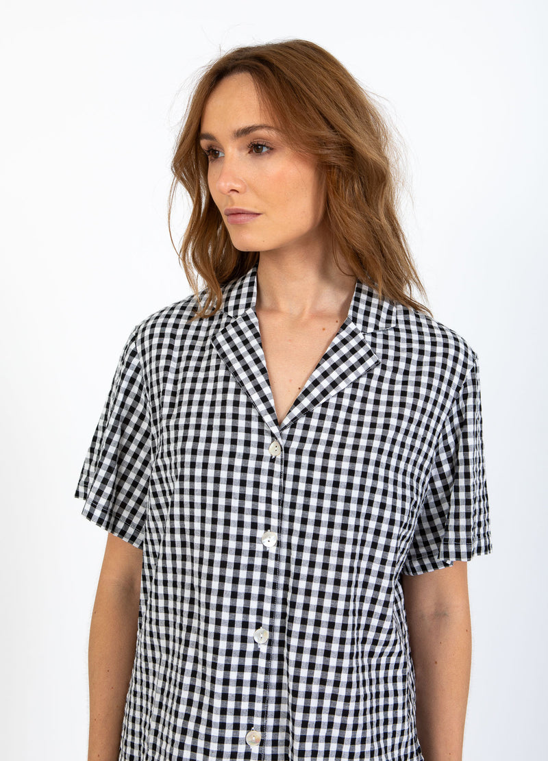 CC Heart CC HEART ALENA KORTÆRMET SKJORTE Shirt/Blouse Black/white check - 146