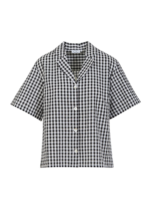 CC Heart CC HEART ALENA KORTÆRMET SKJORTE Shirt/Blouse Black/white check - 146