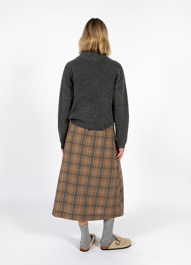 CC Heart CC HEART ALIA LANG NEDERDEL Skirt Golden brown check - 793