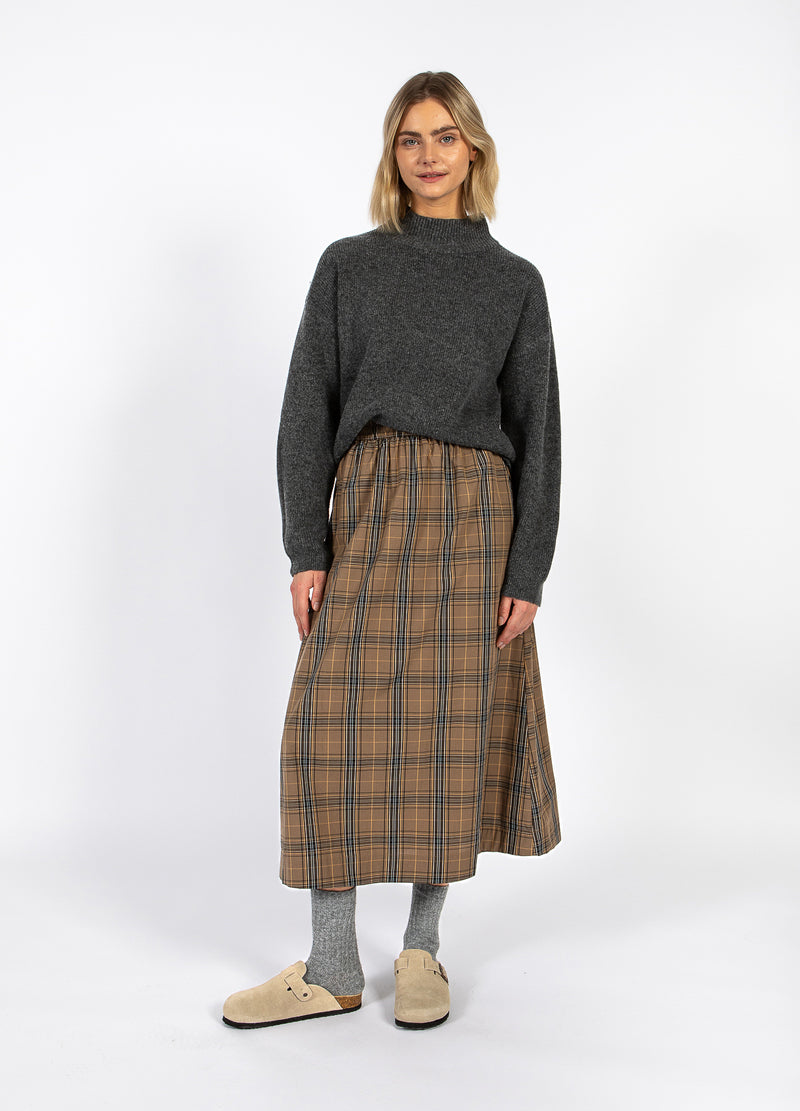 CC Heart CC HEART ALIA LANG NEDERDEL Skirt Golden brown check - 793