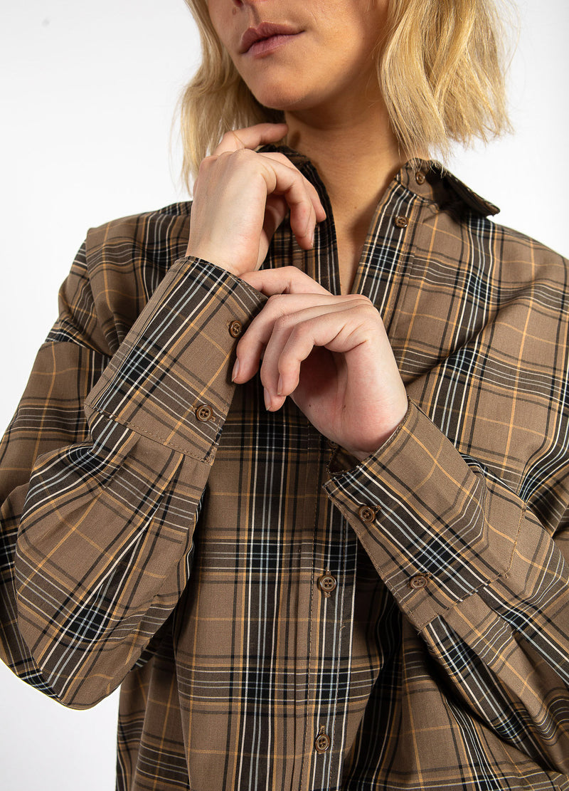 CC Heart CC HEART ALIA LØS SKJORTE Shirt/Blouse Golden brown check - 793