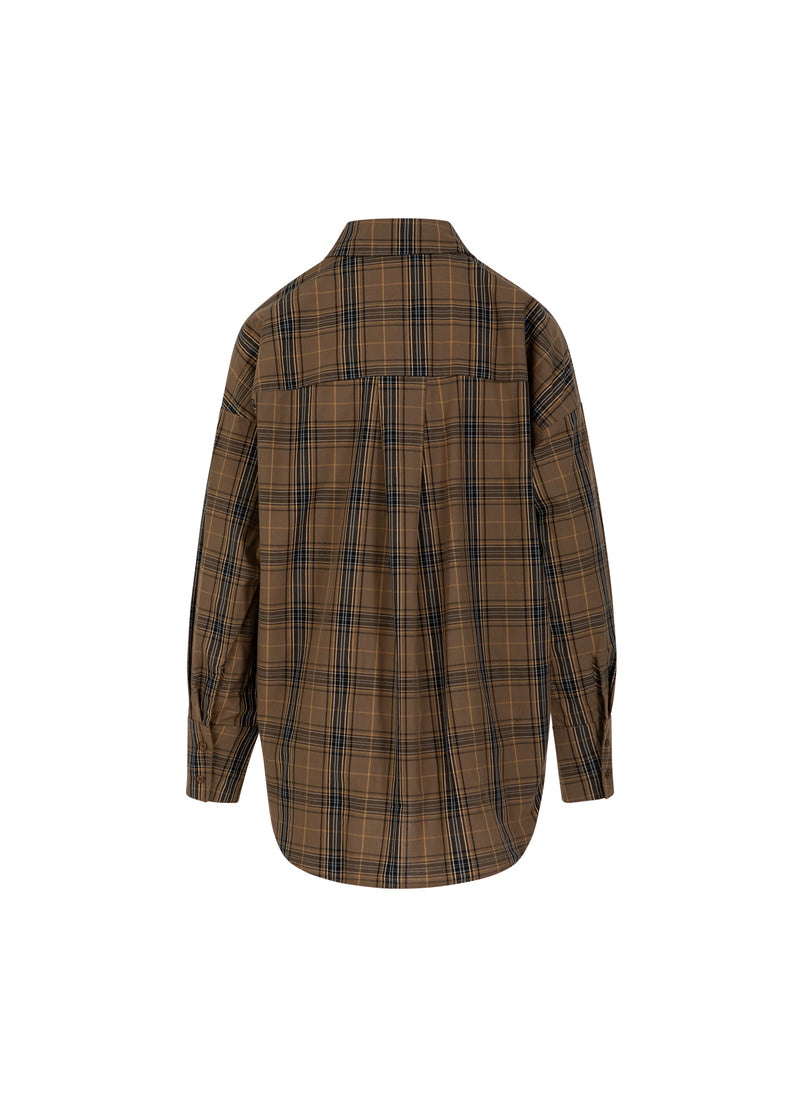 CC Heart CC HEART ALIA LØS SKJORTE Shirt/Blouse Golden brown check - 793