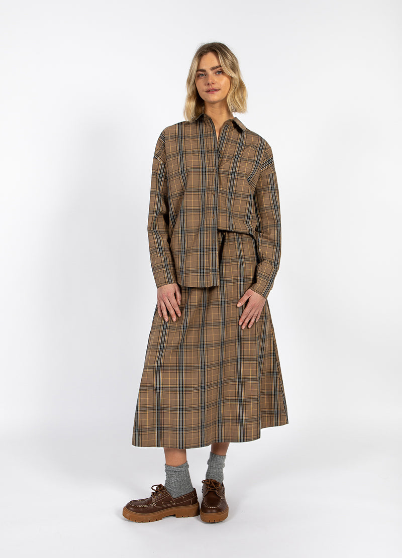 CC Heart CC HEART ALIA LØS SKJORTE Shirt/Blouse Golden brown check - 793