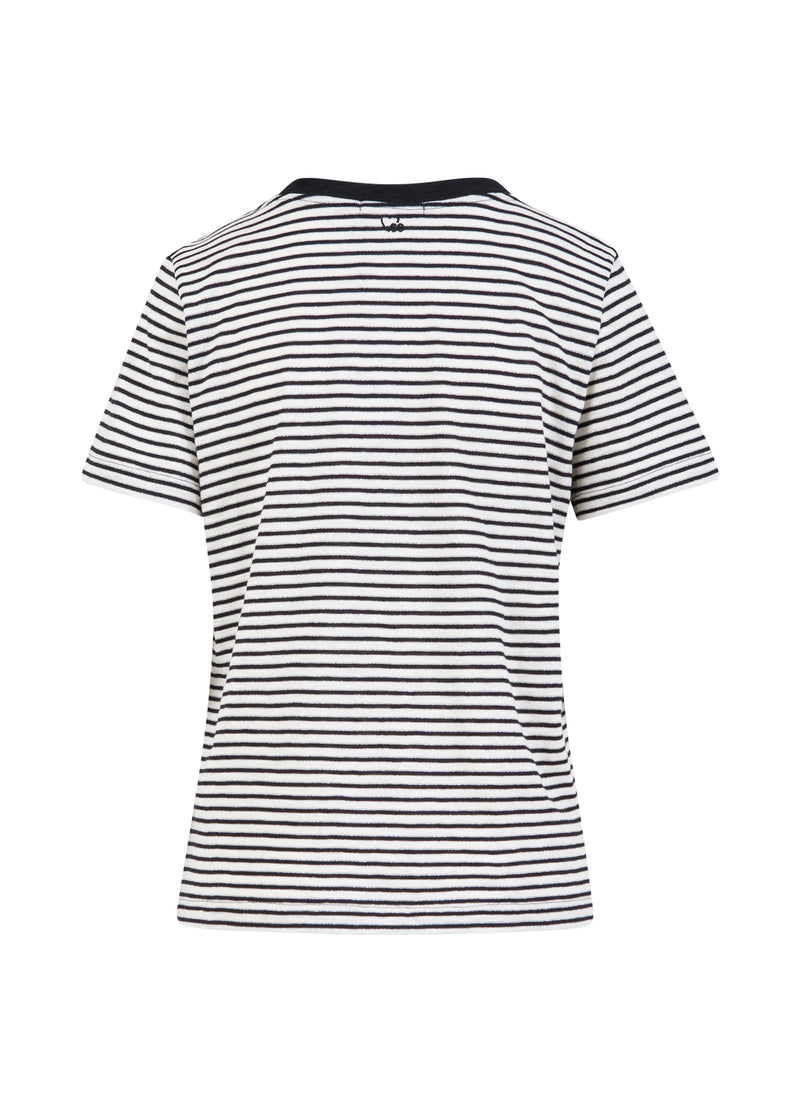 CC Heart CC HEART ANA STRIBET KORTÆRMET T-SHIRT - MELLEM ÆRME T-Shirt Cream/black/silver lurex - 287