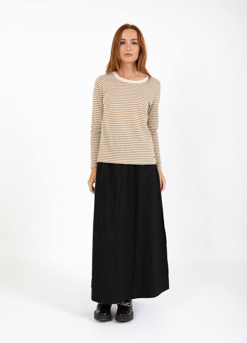 CC Heart CC HEART ANA STRIBET LANGÆRMET T-SHIRT T-Shirt Cream/warm sand/gold lurex - 288