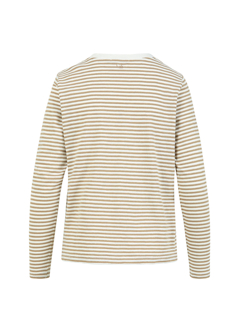 CC Heart CC HEART ANA STRIBET LANGÆRMET T-SHIRT T-Shirt Cream/warm sand/gold lurex - 288