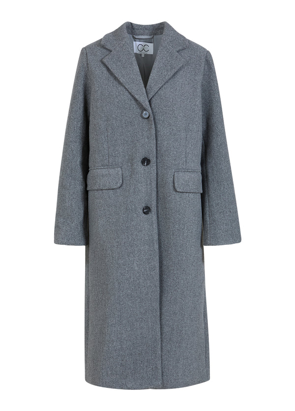 CC Heart CC HEART ARIANA KLASSISK LANG JAKKE Outerwear Dark Grey Melange - 128
