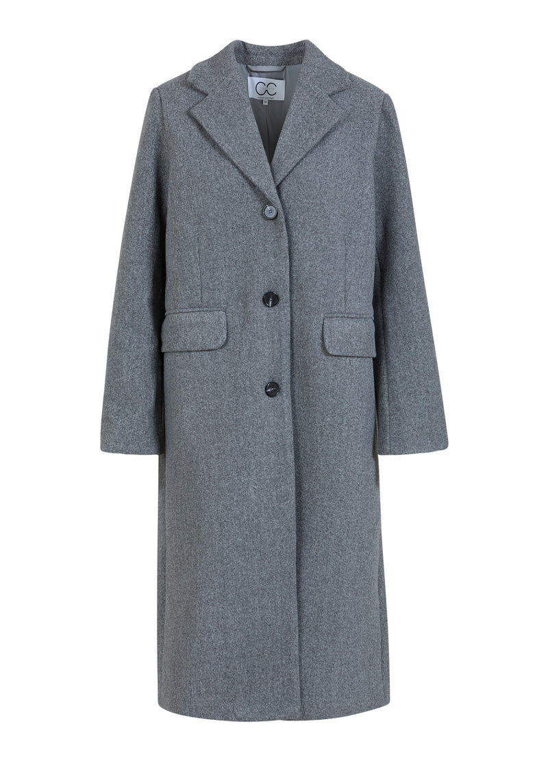 CC Heart CC HEART ARIANA KLASSISK LANG JAKKE Outerwear Dark Grey Melange - 128