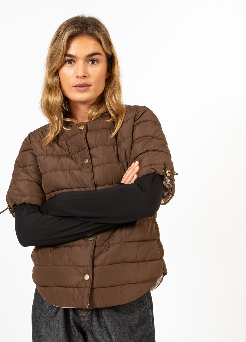 CC Heart CC HEART ASTA QUILTET KORTÆRMET JAKKE Outerwear Chocolate brown - 349