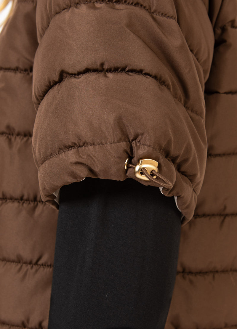 CC Heart CC HEART ASTA QUILTET KORTÆRMET JAKKE Outerwear Chocolate brown - 349