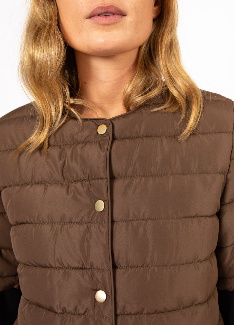 CC Heart CC HEART ASTA QUILTET KORTÆRMET JAKKE Outerwear Chocolate brown - 349