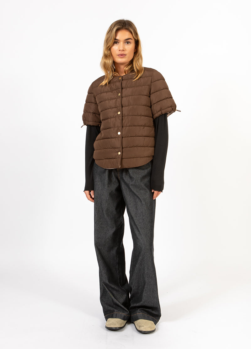 CC Heart CC HEART ASTA QUILTET KORTÆRMET JAKKE Outerwear Chocolate brown - 349