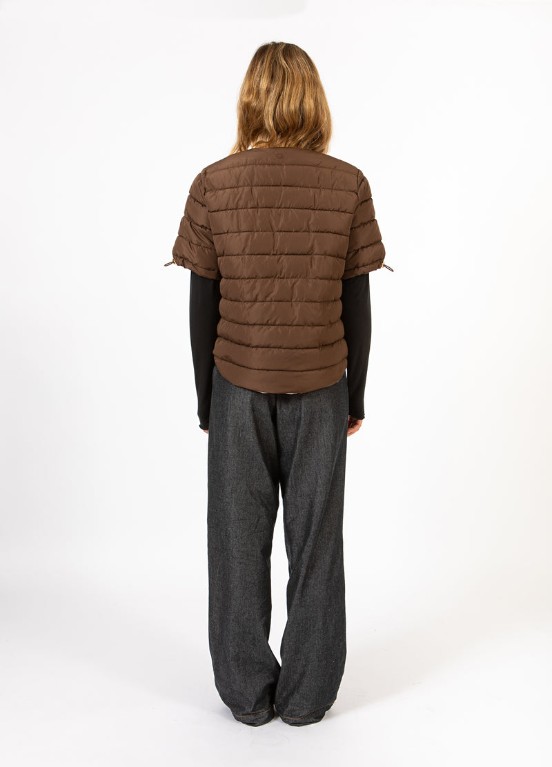CC Heart CC HEART ASTA QUILTET KORTÆRMET JAKKE Outerwear Chocolate brown - 349