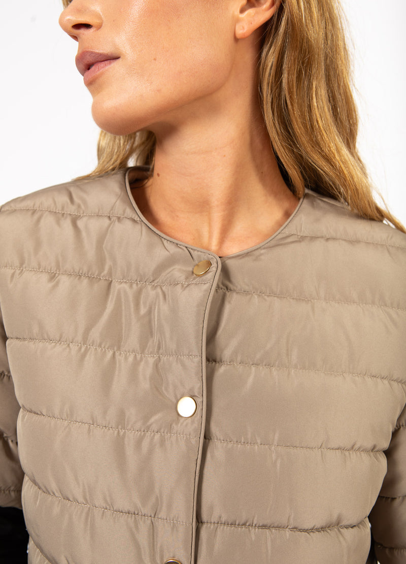 CC Heart CC HEART ASTA QUILTET KORTÆRMET JAKKE Outerwear Sand - 251
