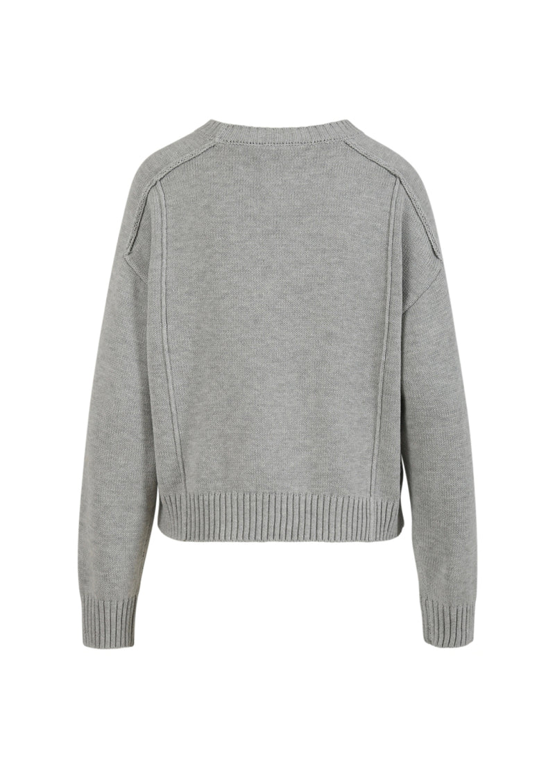 CC Heart CC HEART AVERY O-HALS SWEATER Knitwear Light grey melange - 129