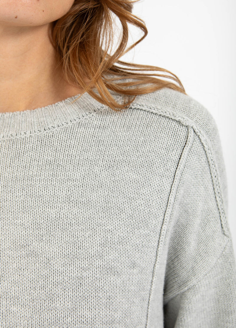CC Heart CC HEART AVERY O-HALS SWEATER Knitwear Light grey melange - 129