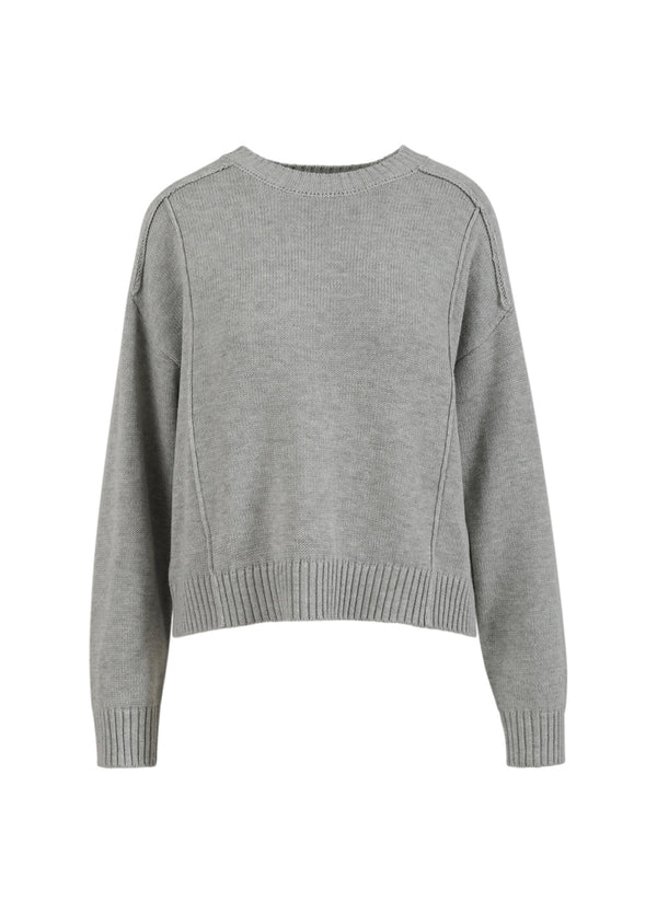 CC Heart CC HEART AVERY O-HALS SWEATER Knitwear Light grey melange - 129