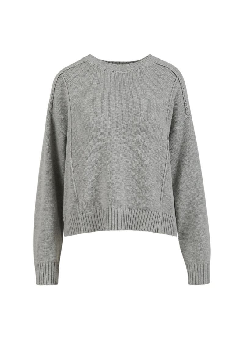 CC Heart CC HEART AVERY O-HALS SWEATER Knitwear Light grey melange - 129