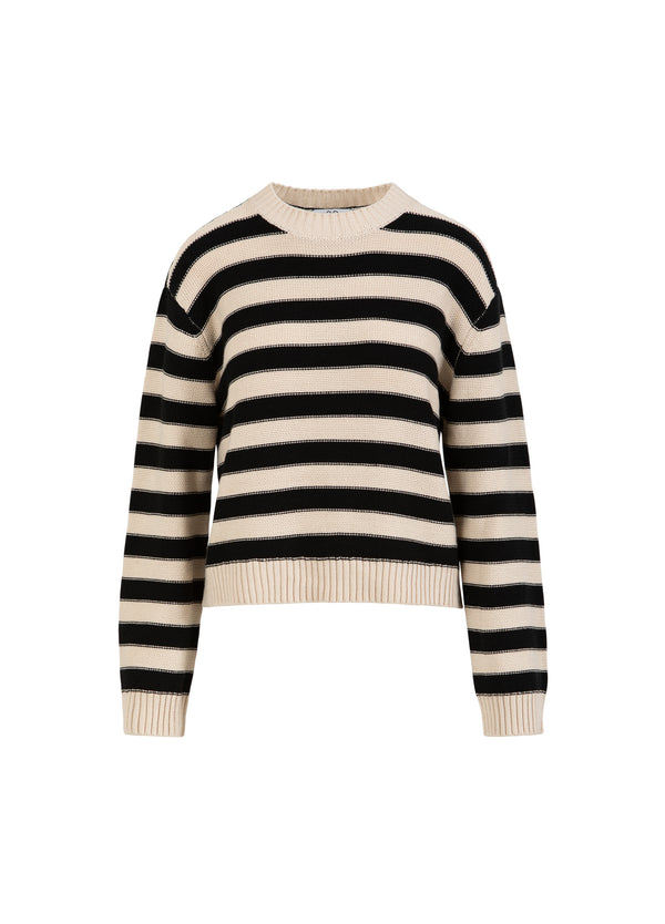 CC Heart CC HEART AVERY STRIBET SWEATER Knitwear Creme/black - 278