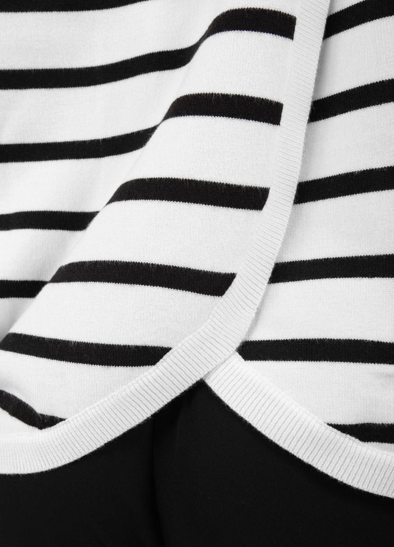 CC Heart CC HEART COLLINS STRIK ÅBEN RYG SWEATER Knitwear Offwhite/black stripe - 256