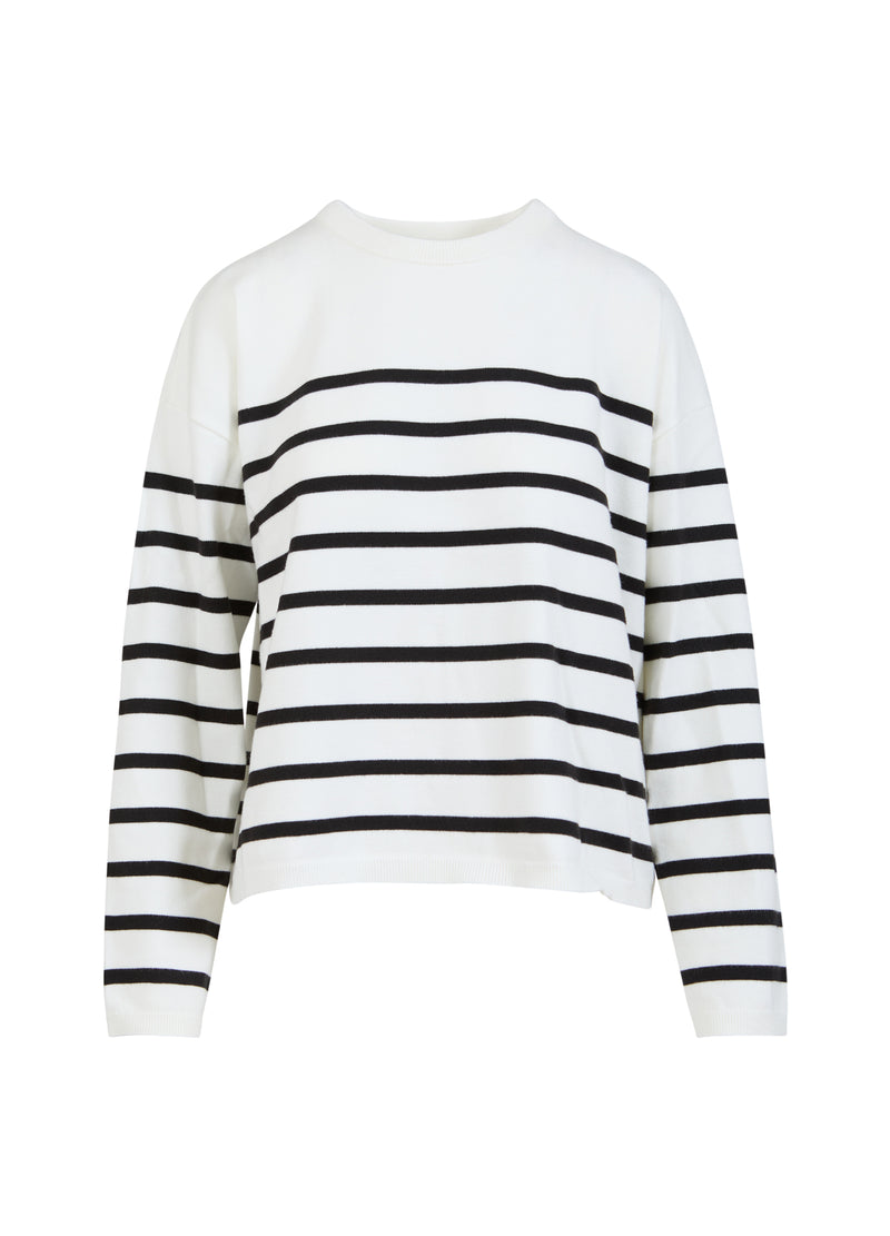 CC Heart CC HEART COLLINS STRIK ÅBEN RYG SWEATER Knitwear Offwhite/black stripe - 256